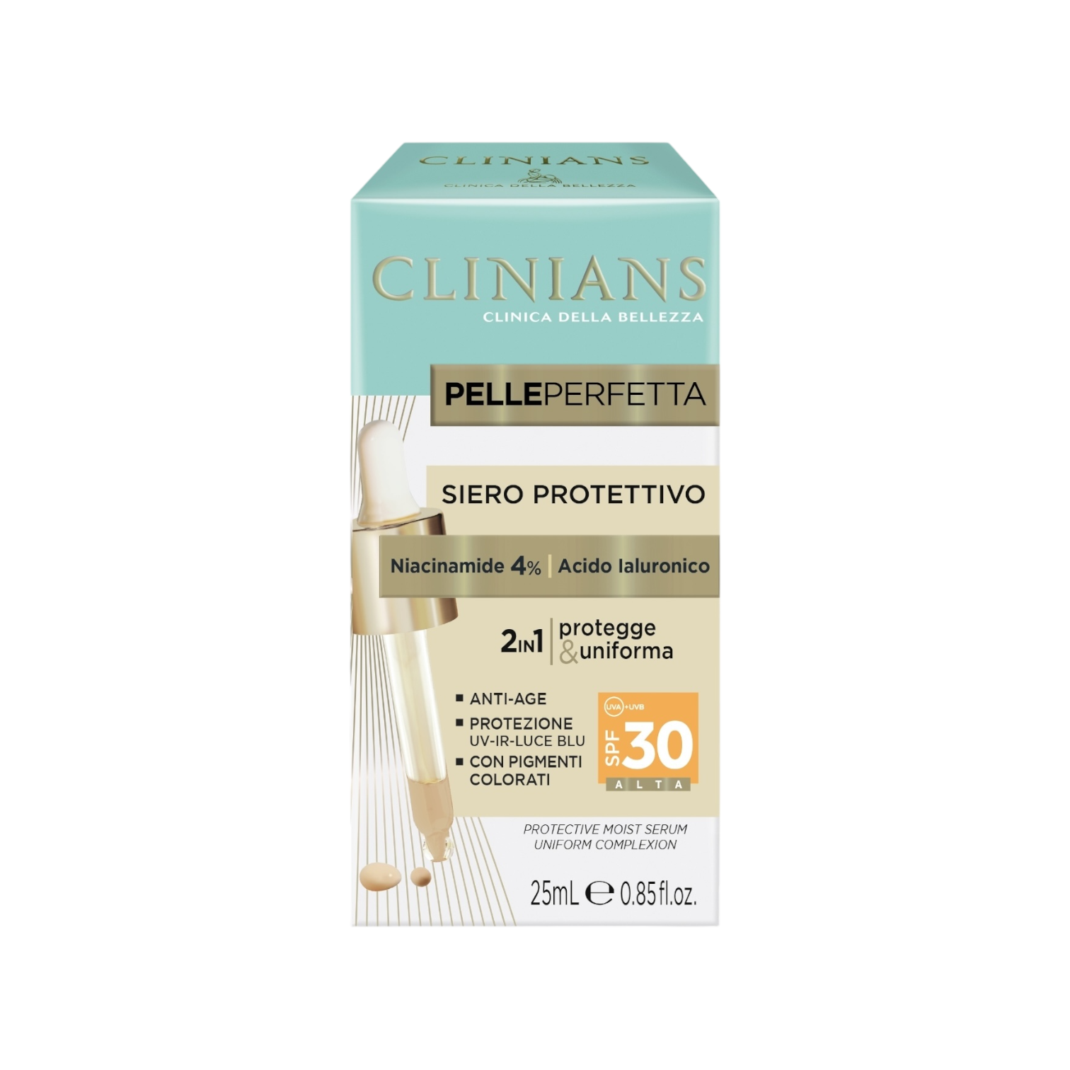 Clinians Anti-Age Защитен Серум SPF 30 с Хиалуронова киселина