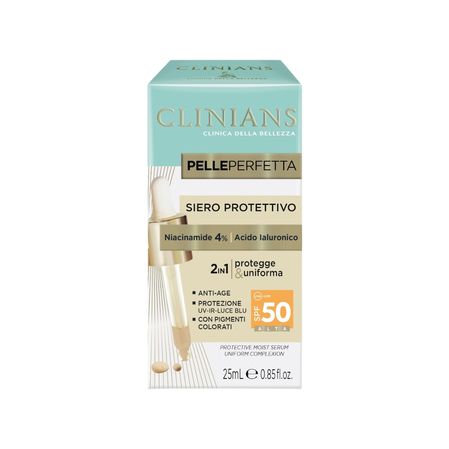 Clinians Anti-Age Защитен Серум SPF 50 с Хиалуронова киселина